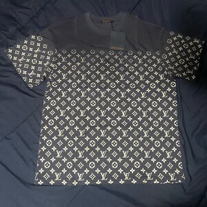 Louis Vuitton Navy and White Monogram Tee